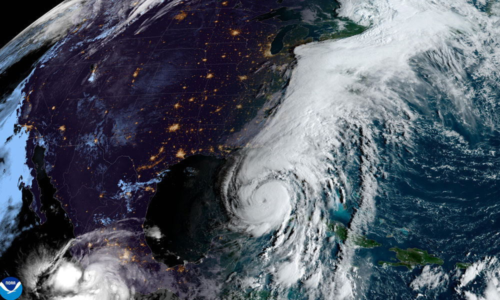 An image of GOES-16's image of Hurricane Helene on September 26, 2024
