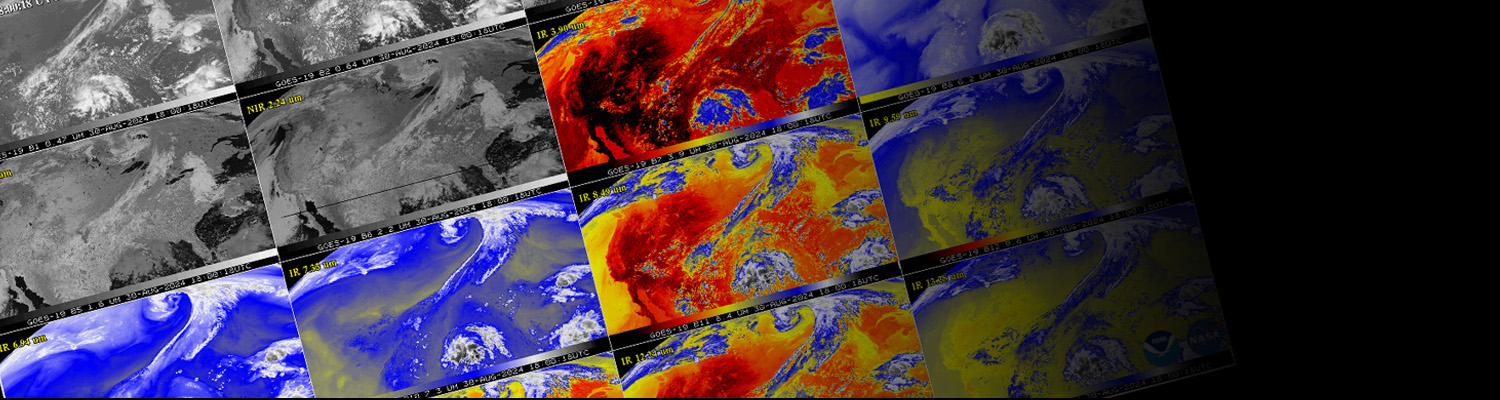 Image of GOES Satellite pointing toward earth and North America in view with the number 19 in the background.